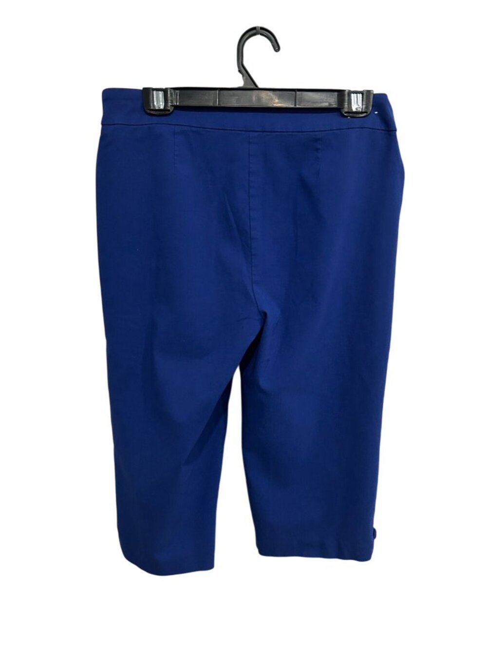 Coral Bay 14P Cobalt Blue Stretch Pull-On Capris Gold Button Nautical Royalcore - Picture 2 of 9